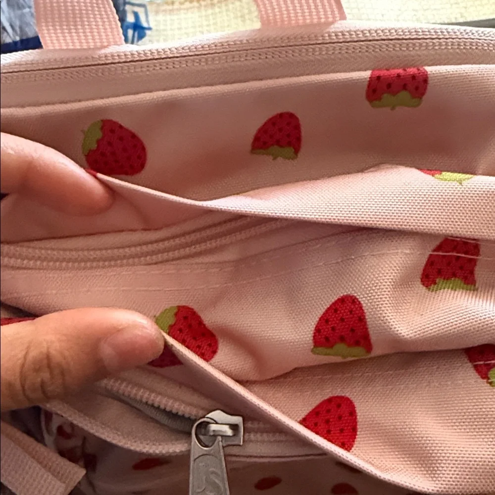 NWT JanSport Kids Backpack with Pink Strawberry Design 15”
